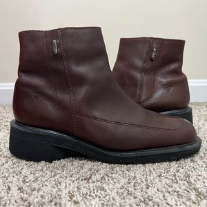 Dr. Martens 9278 Brown Leather Ankle Boots Side Zip 90s Made in England UK 8